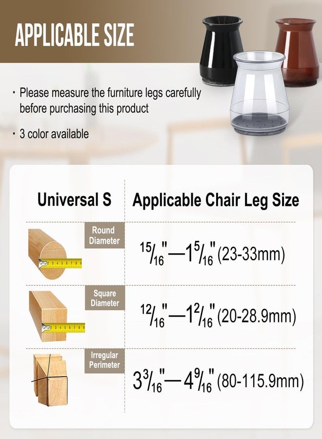 Vysane Chair Leg Floor Protectors Chair Leg Protectors for Hardwood Floors Silicone Pads Covers to Protect Floors (4, Small (0.9"-1.29")) - Image 2